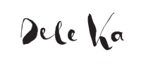 the logo for dele ka on a black background